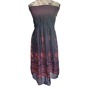 Lapis Strapless Smocked Midi Dress
